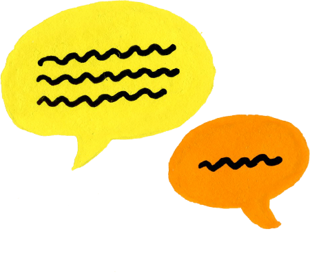 Drawing of two speech bubbles Illustration drawing of two speech bubbles.